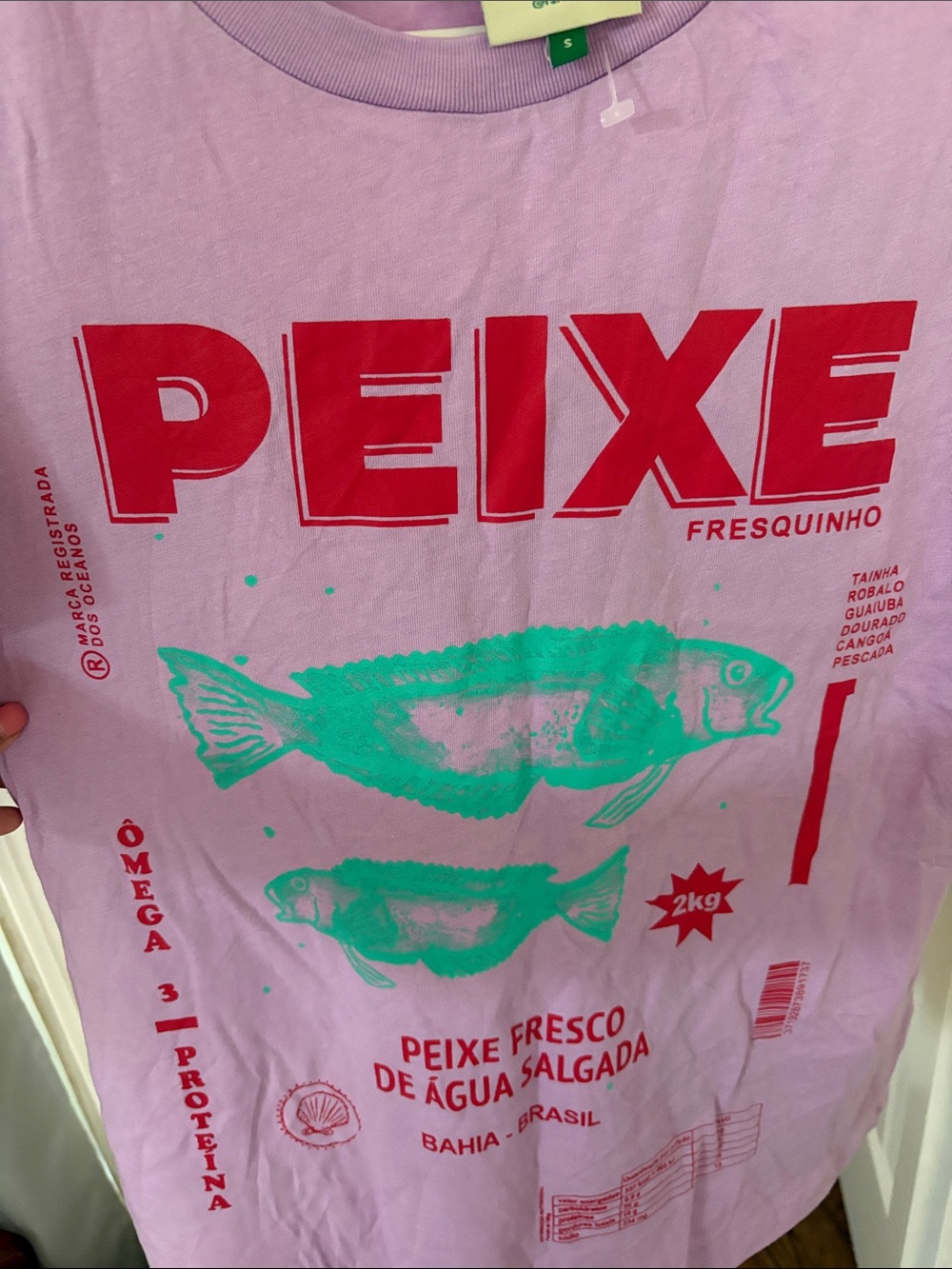 Farm rio Lilac Peixe T-Shirt size small nwot - Picture 5 of 6